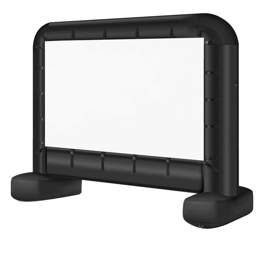 KFFKFF 14 ft Inflatable Movie Screen, 600D Washable Projector Screen with Carrying Bag, 16:9 Quick Setup for Outdoor Events, Home Theater, Parties, and Poolside Entertainment