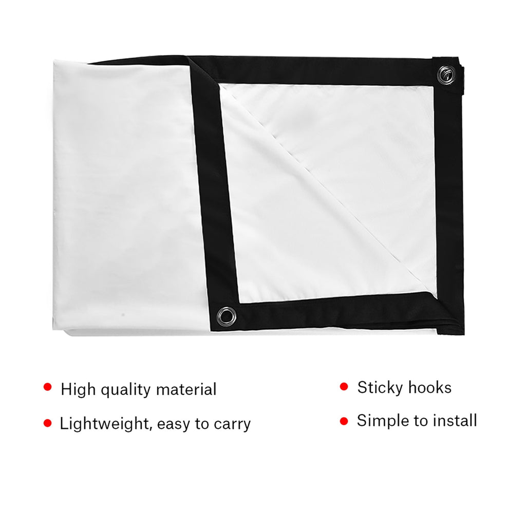 Projector Screen,Rear Projection Screen Portable Foldable Noncrease Projector Curtain Screen 4:3 for Outdoor Camping Movie Open Air Cinema White[72in]