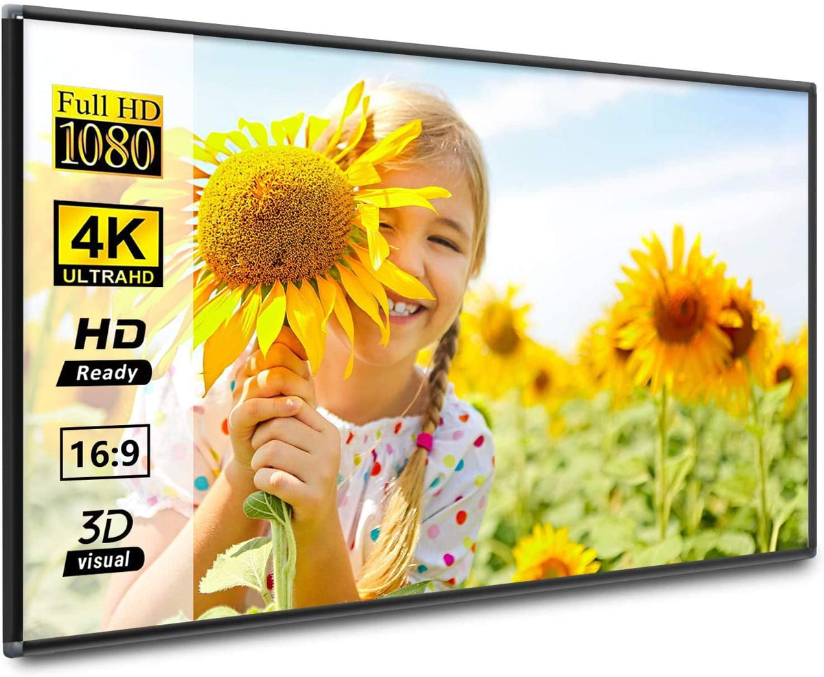 HOIN 120 inch Protable Outdoor Projector Screen 4K 16:9 HD Foldable Movies Screen with Frame