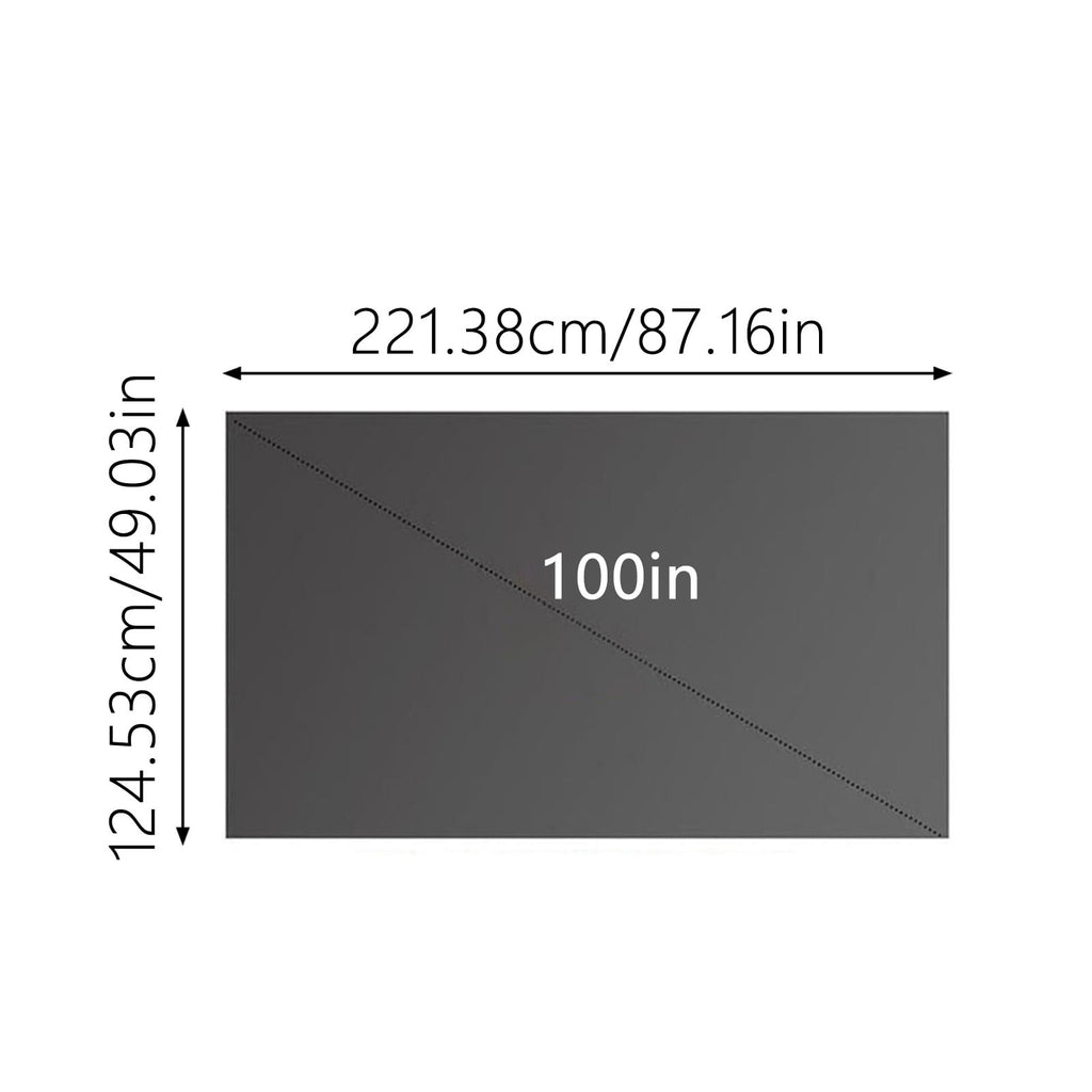 16:9 Foldable Metal Anti-Light Projector Screen 4K HD Metallic Coating Anti-Glare Portable Projection Curtain Indoor Outdoor Home Theater Movie Screen(Grey-60In)
