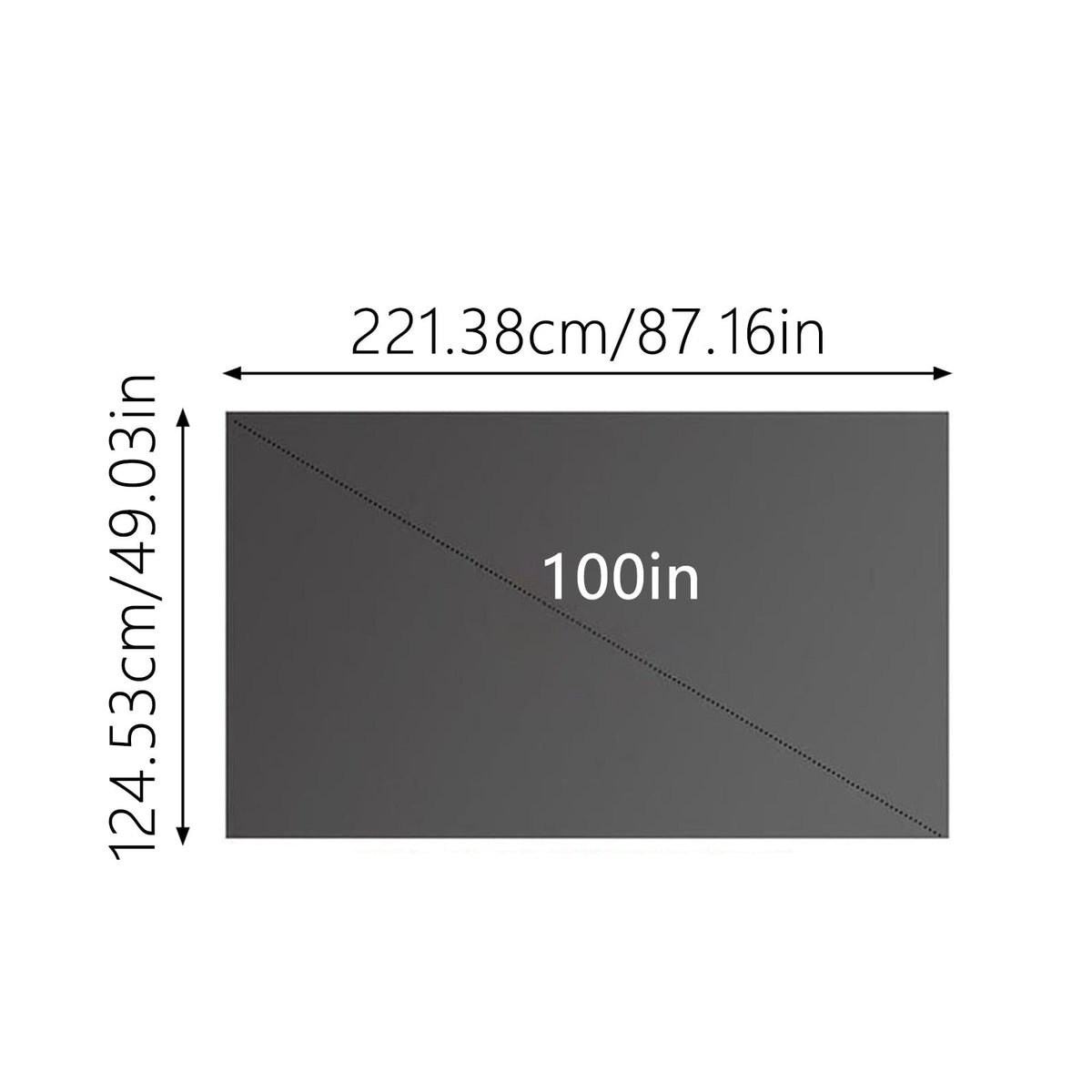 16:9 Foldable Metal Anti-Light Projector Screen 4K HD Metallic Coating Anti-Glare Portable Projection Curtain Indoor Outdoor Home Theater Movie Screen(Grey-60In)