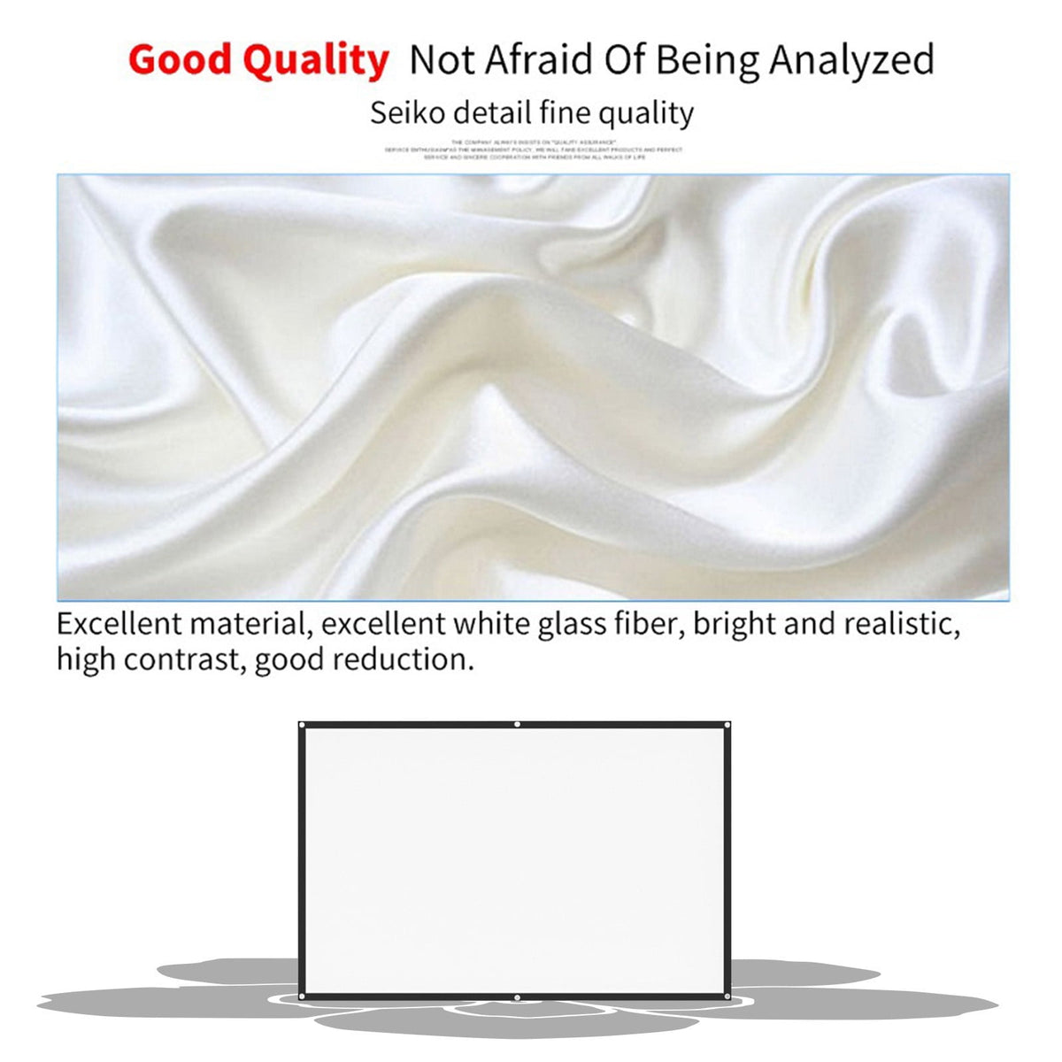 NSESSHome Projector Screen Movie Projector Screen 16:9 Foldable And Portable AntiCrease Indoor Outdoor Projection Double Sided Video Projector Screen For Home, Party,Camp