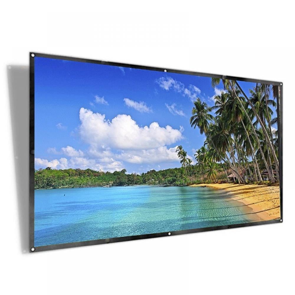 60 inch Projection Screen 16:9 HD Foldable Anti-crease Portable Projector Movies Screen for Home Theater Outdoor Indoor Support Double Sided Projection