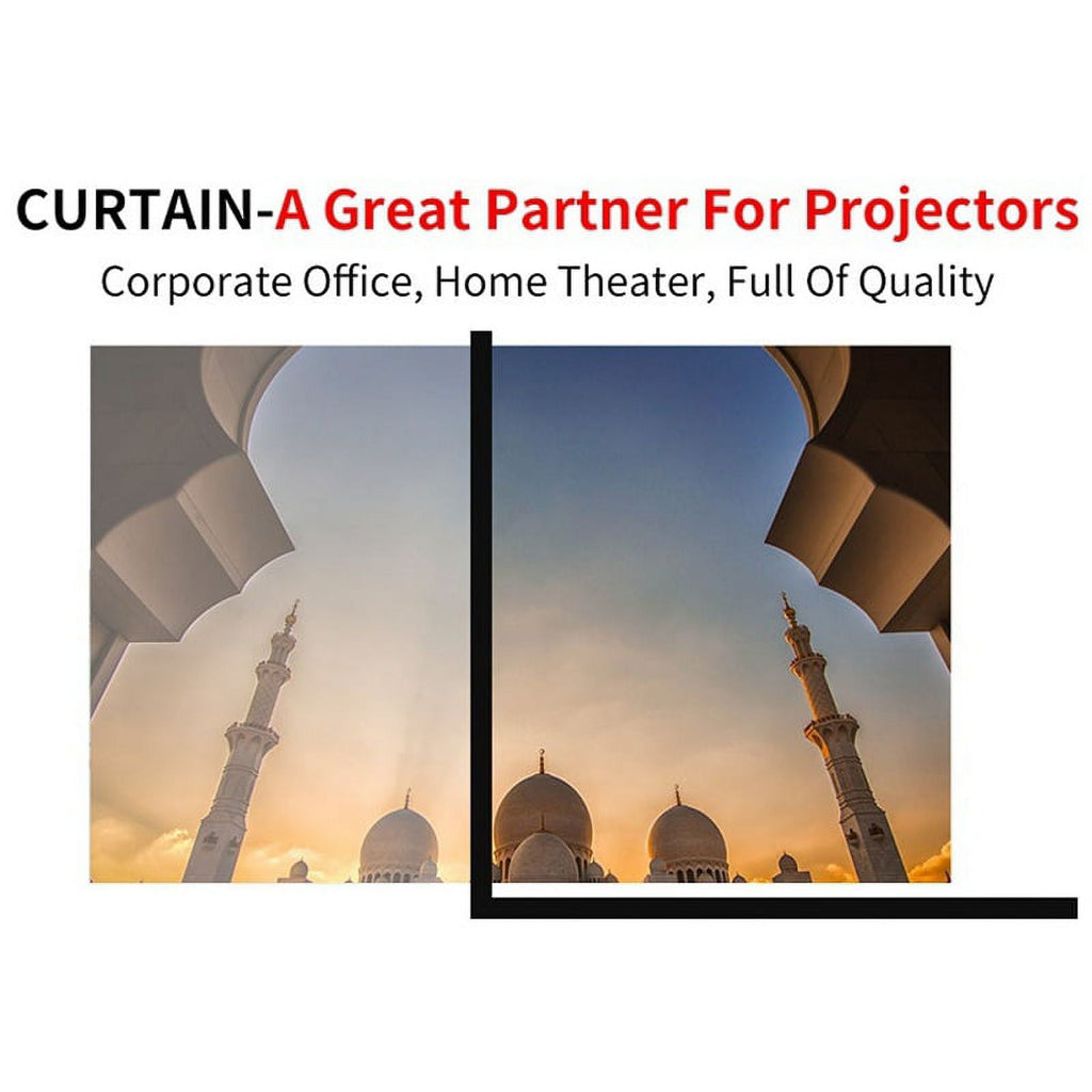 Portable Projector Screen 60/72/84/100/120 Inch For Home Theater Outdoor HD White Foldable Anti-Crease (60inch)