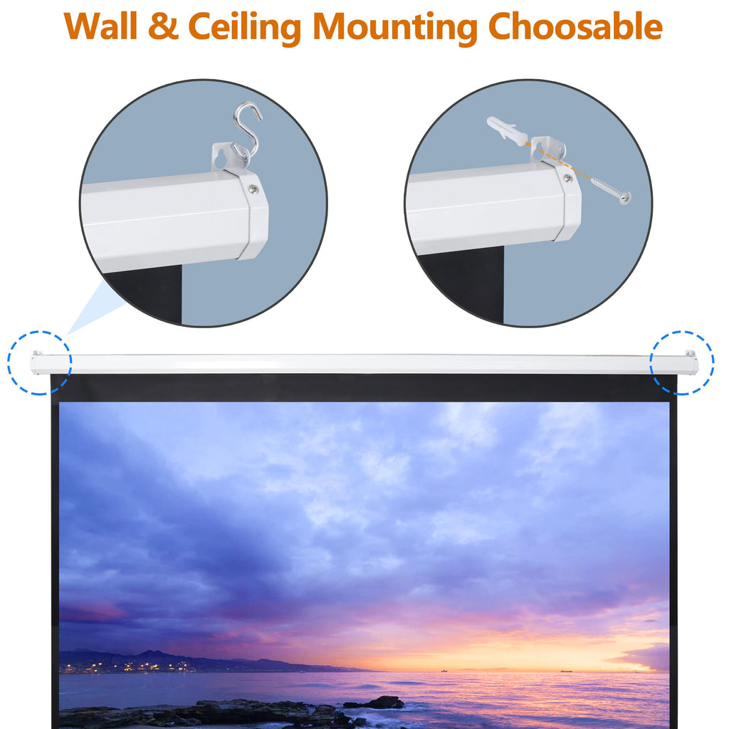 ZENY Projector Screen 100 inch 16:10 HD 4K Projections Home Theater Presentation Education Outdoor Indoor Public Display, Black