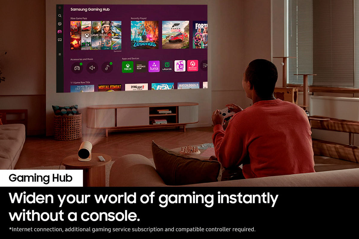 SAMSUNG 30-100" The Freestyle 2nd Gen with Gaming Hub FHD HDR Smart Portable Projector SP-LFF3CLAXXZA