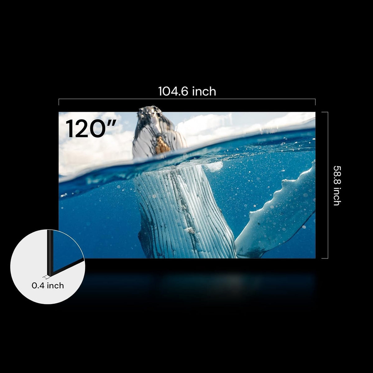 120" Long Throw Fresnel ALR Screen，4K/8K Ultra HD，1.8dB Gain