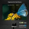 150-inch Fixed Frame Projector Screen, 1.3dB Gain, 80% Picture Quality Enhancement, 4K/8K Ultra HD, 3D Compatible, Works with Long Throw, Short Throw & Ultra Short Throw Projectors
