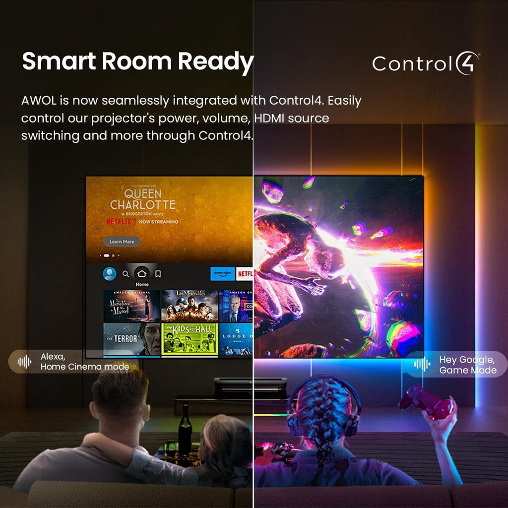 Restored AWOL Vision LTV-3000 Pro 4K Ultra Short Throw Triple Laser Projector, 0.25:1 Ratio