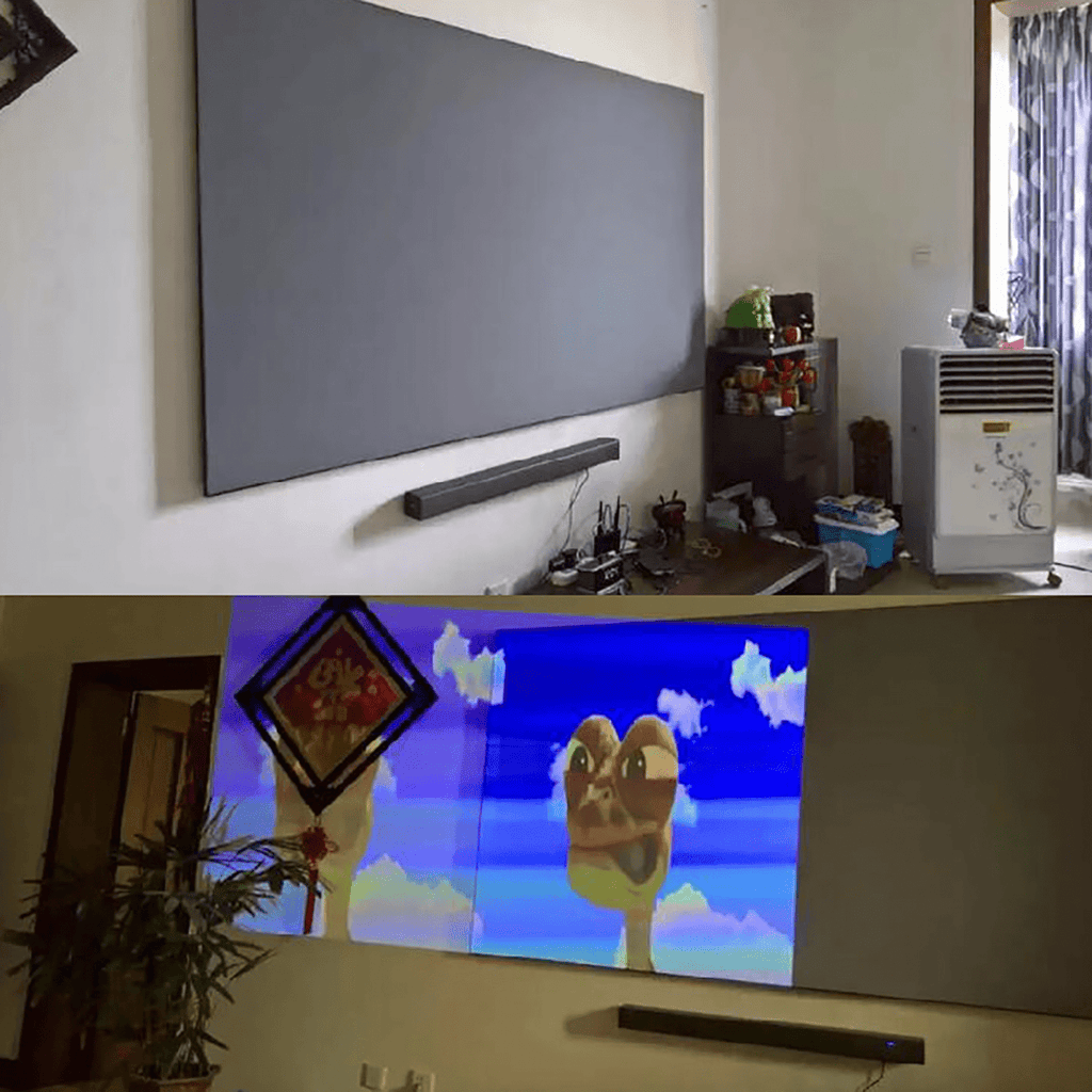 ZDSSY Wall Mount 120" Movie Indoor/Outdoor Foldable Anti-Crease Anti-Light Projector Screen, Polyester Outdoor Movie Screen For Travel Home Theater