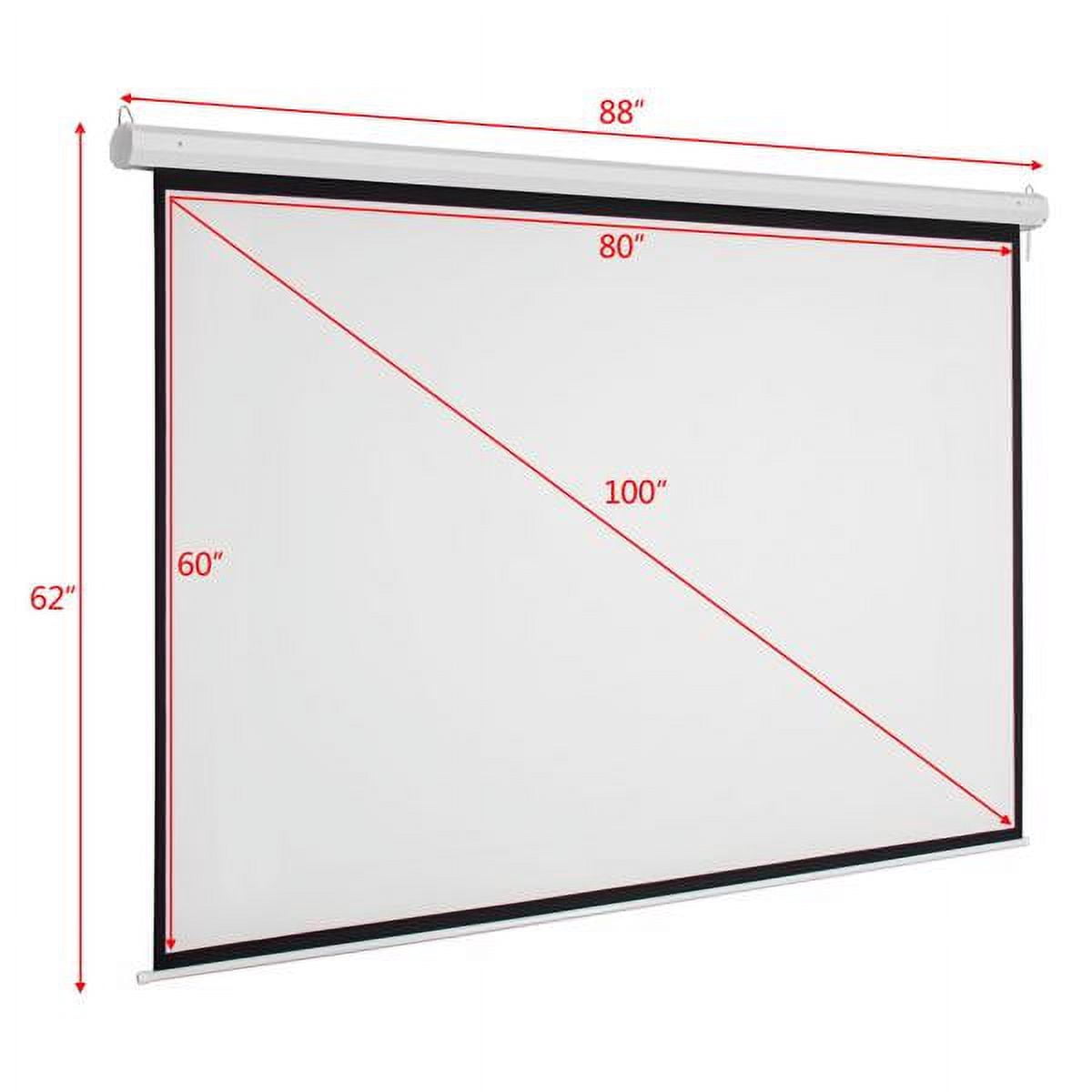 100 Inch 4:3 Motorized Projector Screen - Matte White Retractable Screen with Silent Motor & Remote, Ceiling/Wall Dual Mount for Home Theater & Classroom