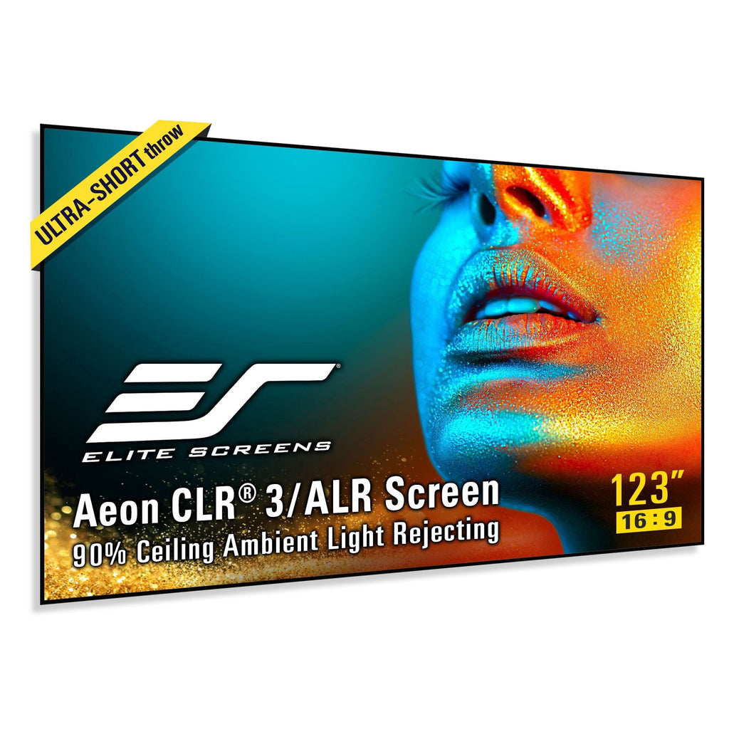 Aeon CLR3, 123"Diag,1 6:9, Ceiling Light Rejecting EDGE FREE Fixed Frame Ultra-Short Throw Projector Screen AR123H-CLR3