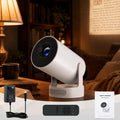BookCast Projector, Book Cast Smart Projector, Immersive Wall-Sized Reading,Built-in Apps, 4K Support, 180° Rotating, Auto Keystone