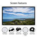 FLZEN Outdoor 100" Projector Screen with Hooks, White