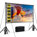 Florascent 120 inch Projector Screen with Stand, 4K HD 16:9 Foldable Anti-Crease Indoor Outdoor Movie Screen, Portable Projection Screen for Backyard Theater, Camping, and Sports Viewing Parties