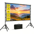 GAINVANE 120 inch Projector Screen with Stand,16:9 HD 4K Indoor Outdoor, Free Standing, Foldable Portable Projection Movie Screens