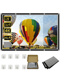 GAINVANE Projector Screen Metal Grey Anti-Light 84-133 inch 30° Viewing Angle 16:9 Portable Reflective Screen Home Theatre Indoor