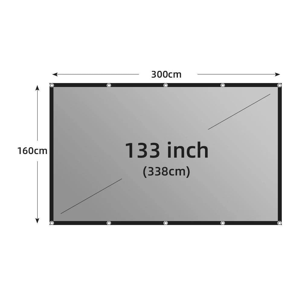 Toot shadow Projector Screen Metal Grey Anti-Light 133 inch 30° Viewing Angle 16:9 Portable Reflective Screen Home Theatre Indoor