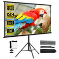 GAINVANE Projector Screen With Stand Foldable White Less Creases 100 inch Soft Double Sided Screen Home Theater Outdoor