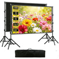 HVKDIEB Projector Screen With Stand Soft Grey Wrinkle-Free Anti-Light 160° Viewing Angle 120 in Reflective Screen Outdoor