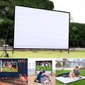 GJX 60 Inch Outdoor Projector Screen with Stand Portable Foldable Projection Screen 4:3 Aspect Ratio Polyester Material with Hooks for Home Cinema Backyard Movie Party Gaming Classroom Meeting