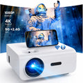 Groview Native 1080P Mini Projector with WiFi and Bluetooth, Outdoor Movie Projector with Built-in Speaker, 300 ANSI Home Theater Projector Compatible with PC/Phones/PS5 (Projector Screen Included)