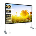 HOIN 100 inch Outdoor Projector Screen and Stand,16:9 Foldable Movies Screen Home Theater with Carry Bag