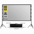 HVKDIEB Grey ALR Projector Screen with Stand, Portable 84 Inch 16:9 Projection Screen with Double Tripod & Carry Bag for Indoor Outdoor Home Theater Movie Night