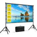 HVKDIEB Projector Screen with Stand,100 Inch 16:9 HD 4K Indoor Outdoor Projection Cinema Screen