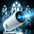 Hcppkzl Halloween Window Projector, 4k Smart Dual-Band Wifi, Scary Hologram Projection Effects, White
