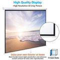 HomGarden 120inch Projection Screen 1:1 Movie Projector, Foldable 4K Ultra HD Active 3D, Ceiling Wall Mount