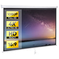 HomGarden 80inch 16:9 Portable Projector Screen 1080P HD 4K Folding Anti-Crease Movie Screen, White