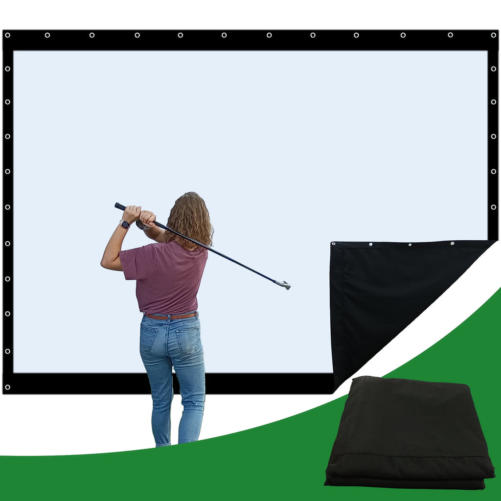 Impact Sports Technologies Indoor Golf Screen High Definition Premium 4k Projection Screen with Blackout Backing and Bungees, 9'10" x 11'5.8''