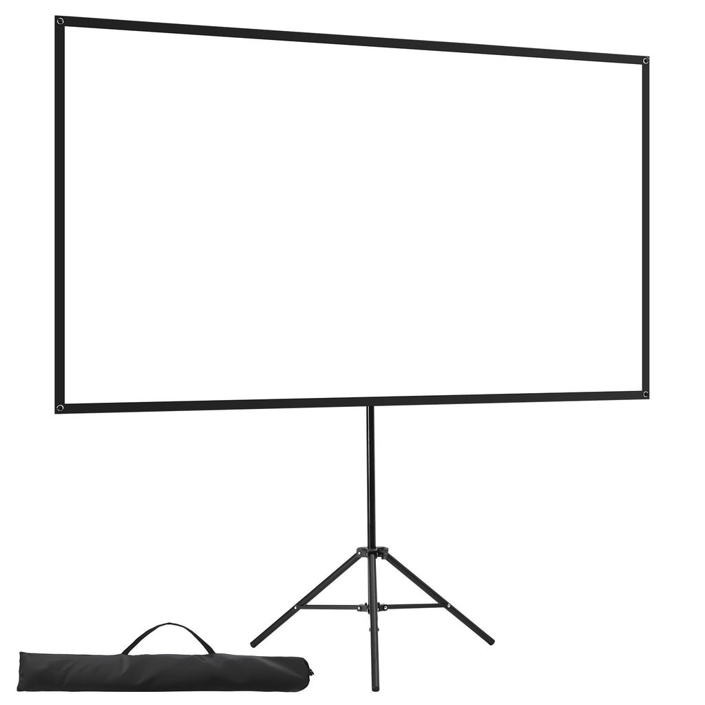 KFFKFF 80-Inch Projector Screen with Stand, 16:9 4K HD Portable Tripod Screen, Wrinkle-Resistant with 160° Viewing Angle, Includes Carry Bag for Indoor and Outdoor Use, Ideal for Movies, Home Theater