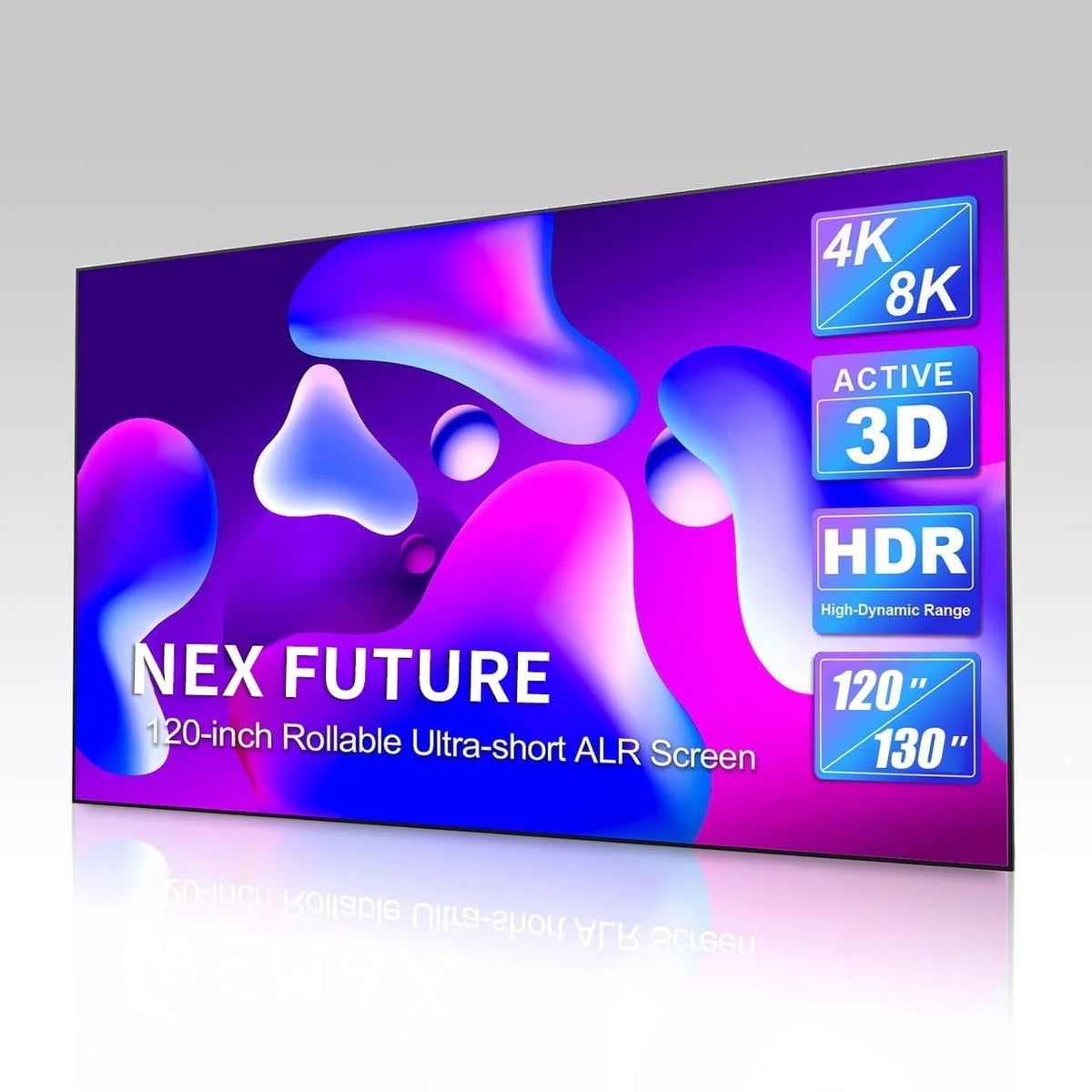 NEX FUTURE Indoor Wall Mount 120" Frame Projector Screen, Gray