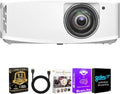 Optoma UHD35STx 4K Short Throw Gaming Projector Bundle with HDMI Cable & CPS