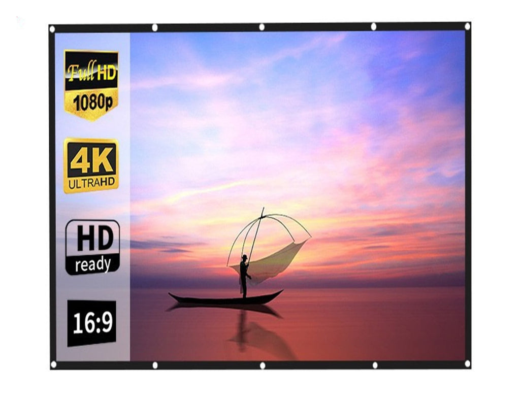 Outdoor Pull Down Projector Screen Folding Projection Screen Curtainn 100 120 150 Inches Easy To Assemble ,Wrinkle-Free