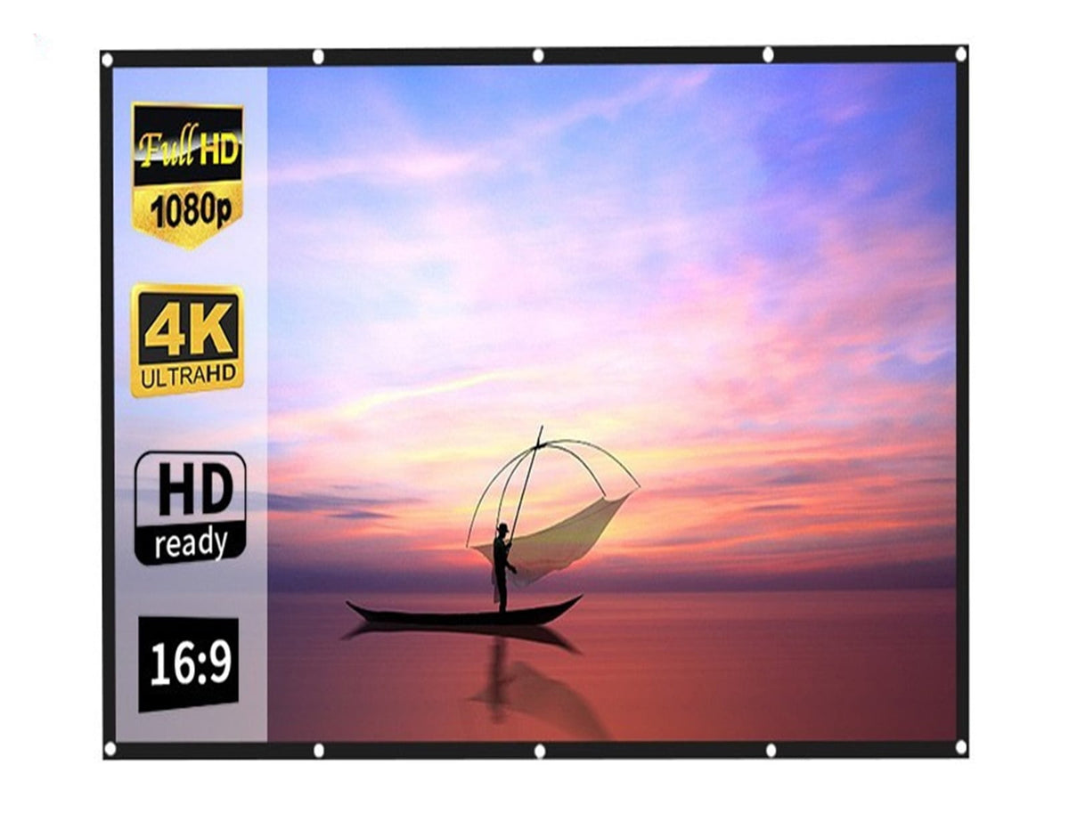 Outdoor Pull Down Projector Screen Folding Projection Screen Curtainn 100 120 150 Inches Easy To Assemble ,Wrinkle-Free