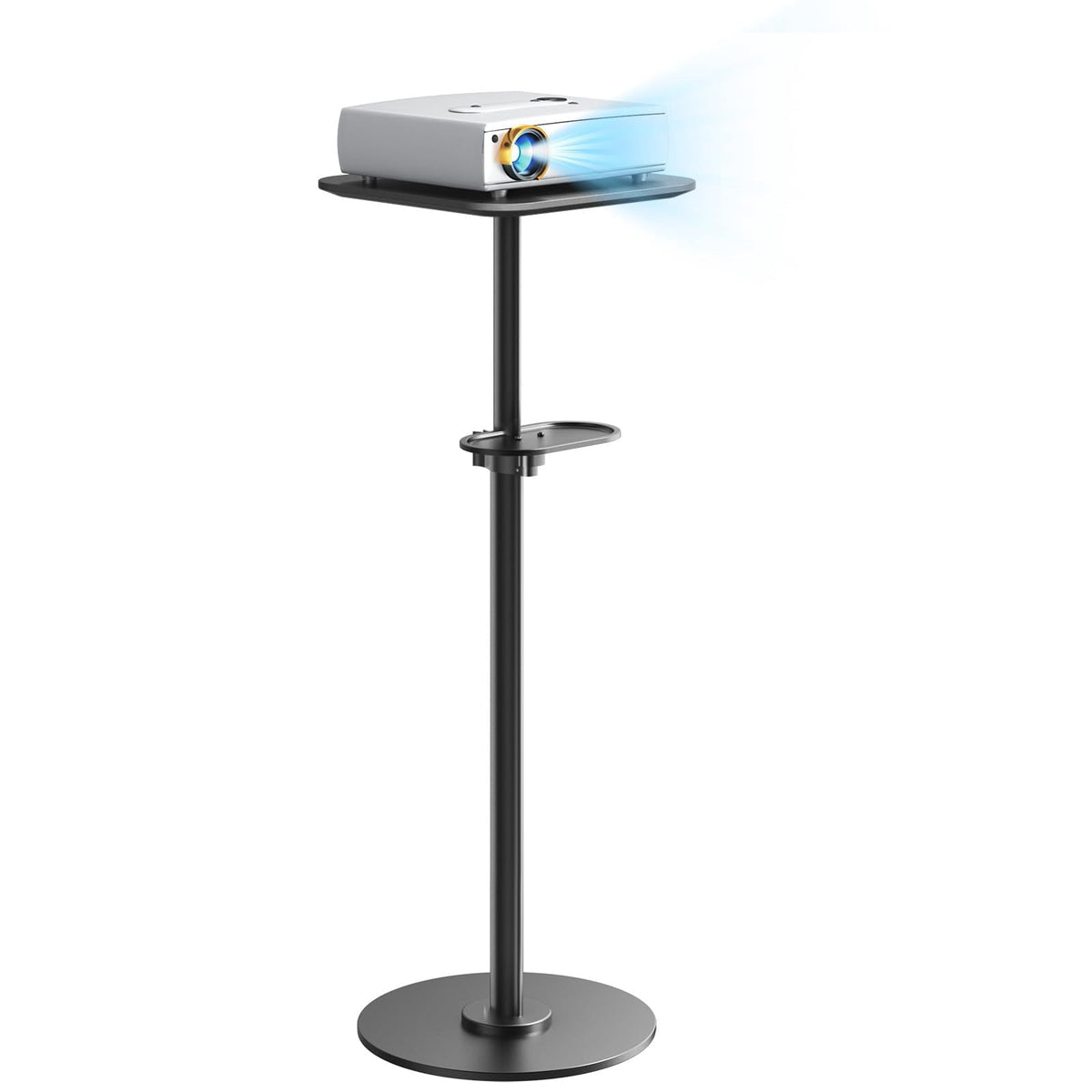 PUTORSEN Heavy-Duty Projector Stand – Height Adjustable Floor Projector Stand，Extends 27.6" to 47.2",13.2lbs Capacity, for Home, Office, and Outdoor Use