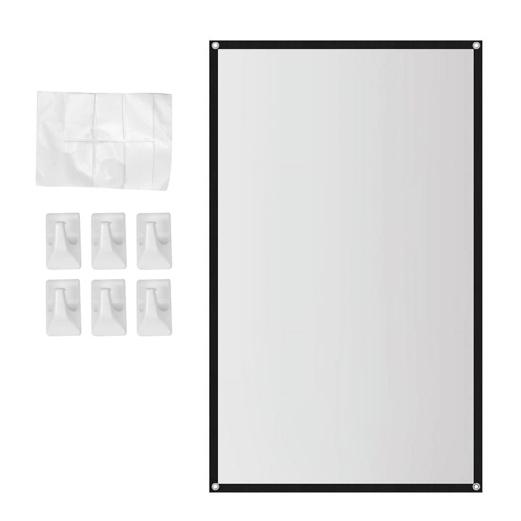 Portable Projector Screen 60/72/84/100/120 Inch For Home Theater Outdoor HD White Foldable Anti-Crease (60inch)
