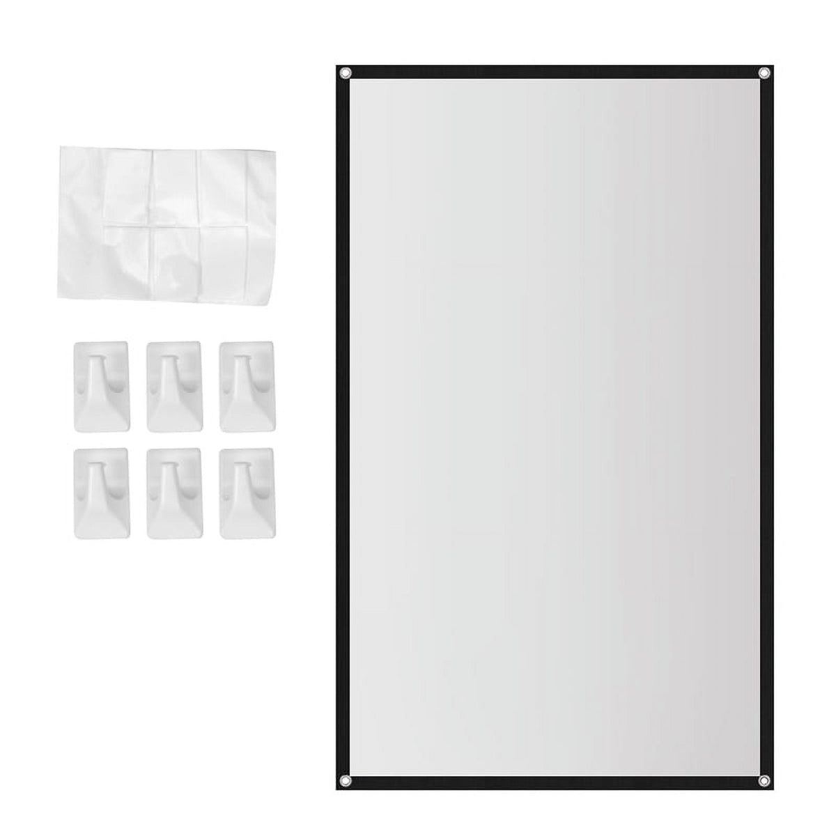 Portable Projector Screen 60/72/84/100/120 Inch For Home Theater Outdoor HD White Foldable Anti-Crease (60inch)