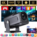Portable Smart Projector Native 1080P with 4K Support, WiFi 6 & Bluetooth 5.4, Android 11, Wireless Screen Mirroring, USB/HD Connectivity, Auto Keystone, Outdoor Home Theater Gaming Projector