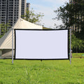 Projector Screen 130 /110 Inch, Movie Projector Screen 16:9 Foldable Portable Wrinkle Indoor Outdoor Projection For Home, Party, Office, Classroom,Clearance