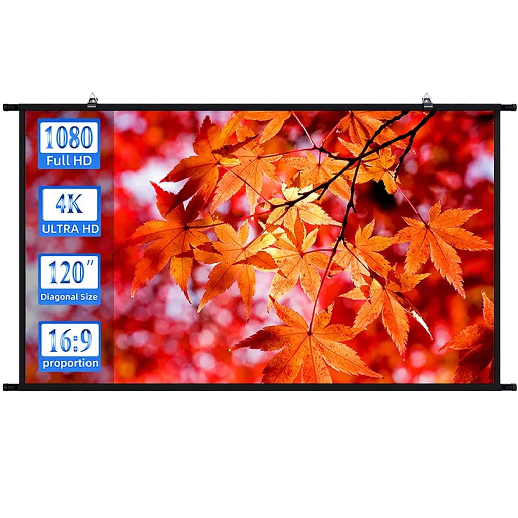 VIYODAVID Projector Screen Wall Mounted Grey Anti-Light Resistant Reflective Fabric 120 inch for Home Theatre Outdoor