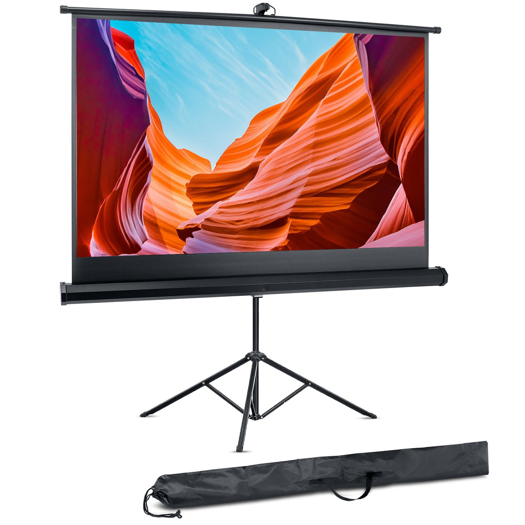 Pyle Universal Projector Screen W/ Stand 60-inch Floor Standing Portable Fold-Out Rollup Matte