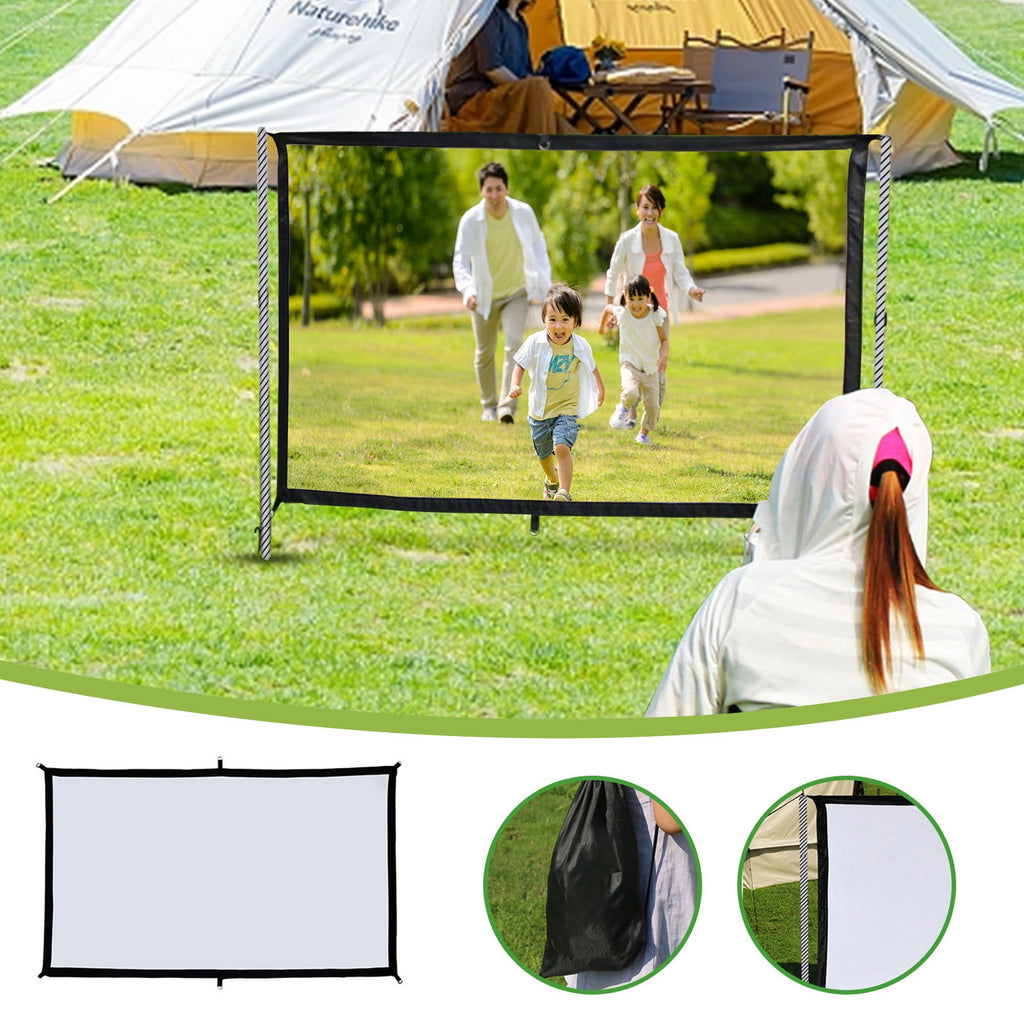 Christmas Savings 2024! Rvasteizo Projector Screen Movie Projector Screen 16:9 Foldable And Portable AntiCrease Indoor Outdoor Projection Double Sided Video Projector Screen For Home, Party, Camp