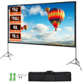 SKYSHALO 150" Projector Screen, 4K Portable Movie Screen, HD, 16:9, Perfect for Home Theater, Outdoor, Indoor