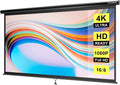 SPECSTAR 80 inch Manual Pull Down Projector Screen, 16:9 HD Retractable Projector Screens for Movie Home Theater Cinema Office Video Game, Black