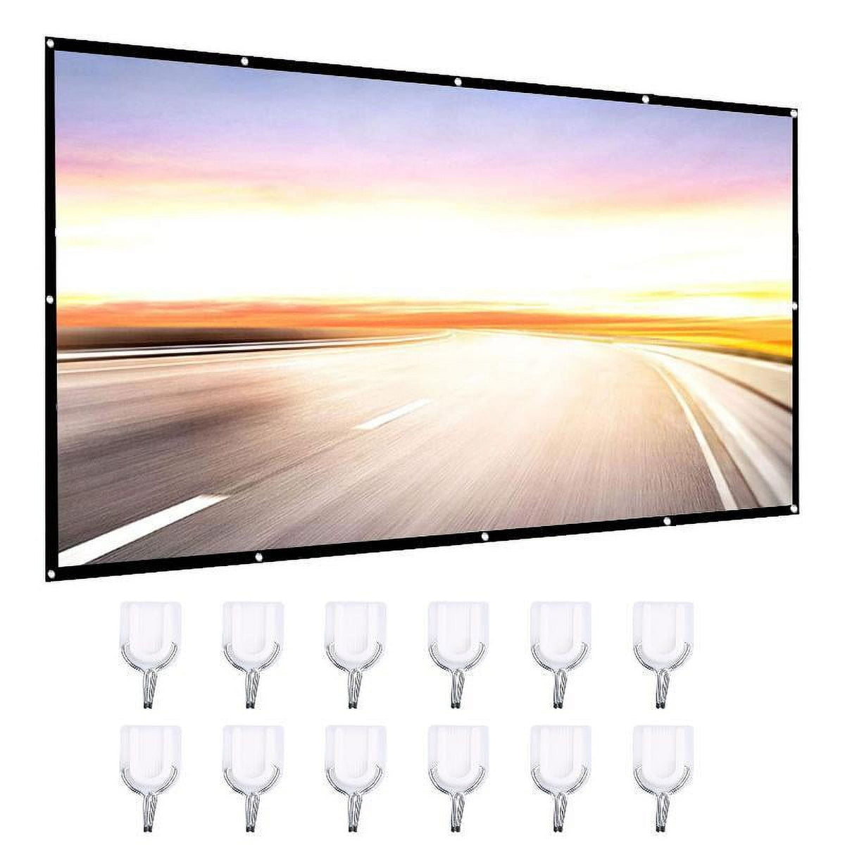 Sardfxul Projector Screen 150 inch 16:9 Foldable Anti-Crease Portable Projection Movies Screen for Home Theater Outdoor Indoor