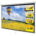Superdeal Wall Mount 100" Auto-Lock Projector Screen, Matte White